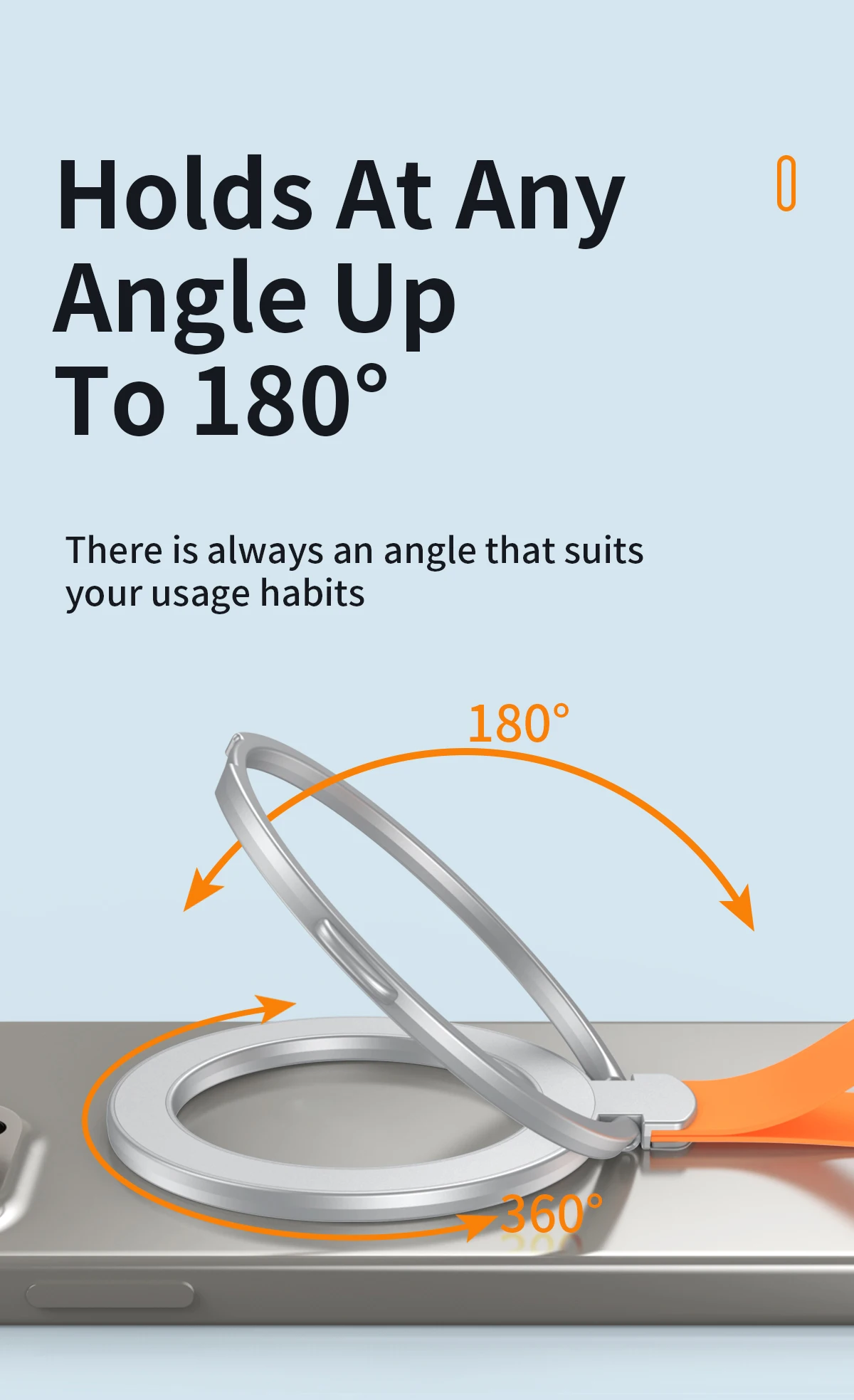 Magnetic Cell Phone Ring Holder Compatible with iPhone 12 13 14 15 Series MagSafe Removable Cell Phone Grip Kickstand