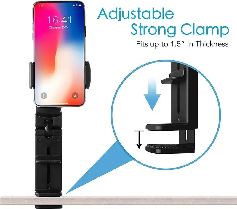 Desk Phone Holder Stand for Travel Flight Airplane Foldable Adjustable Rotatable Selfie Holding Train Seat Stand Support