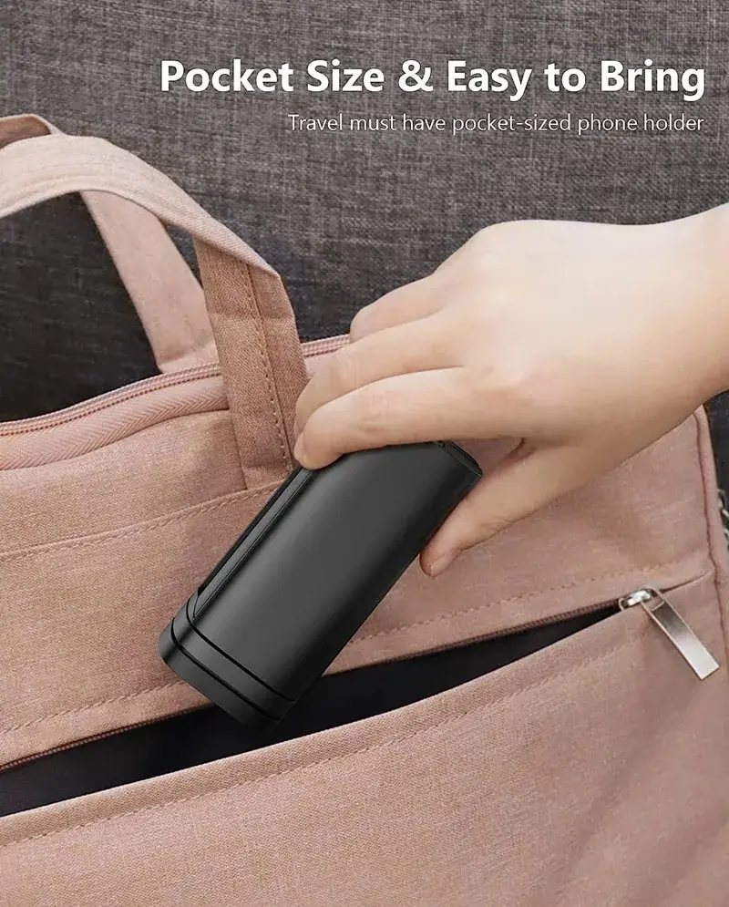 Desk Phone Holder Stand for Travel Flight Airplane Foldable Adjustable Rotatable Selfie Holding Train Seat Stand Support