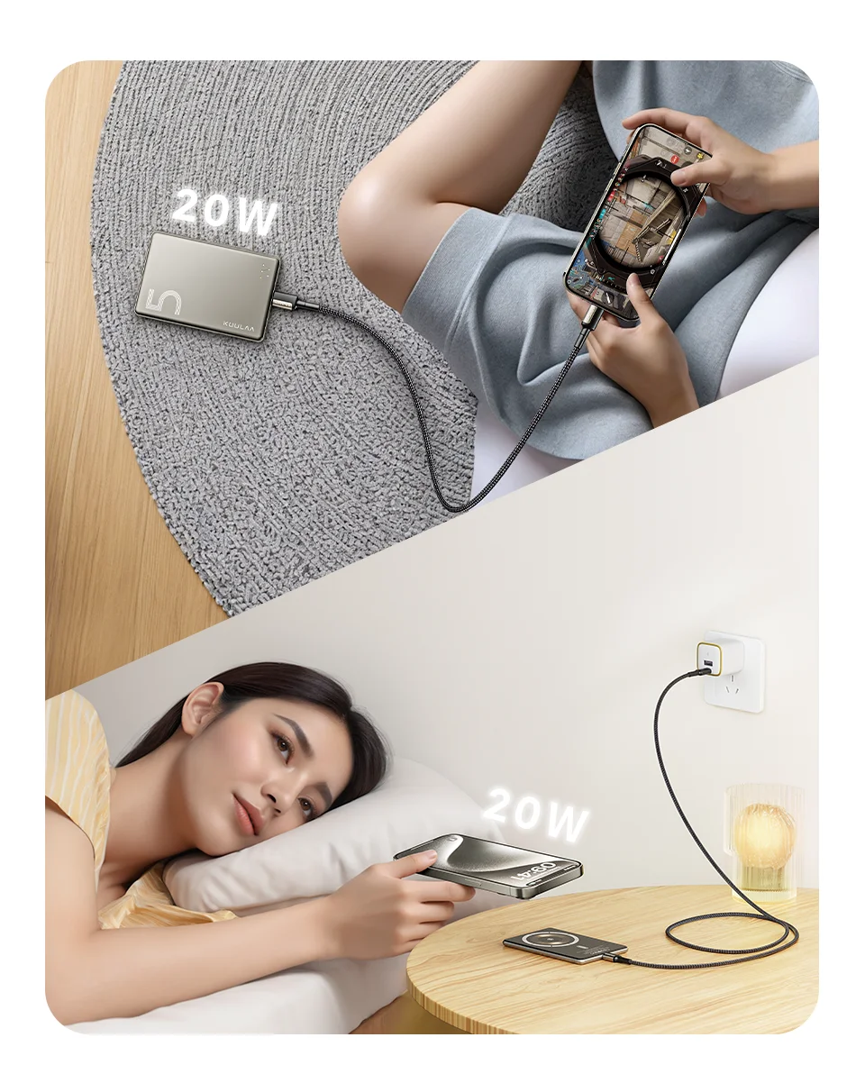 KUULAA Magsafe Power Bank 5000mAh Magnetic Wireless Phone Charger External Battery 20W Fast Charging For iPhone 16 15 PowerBank