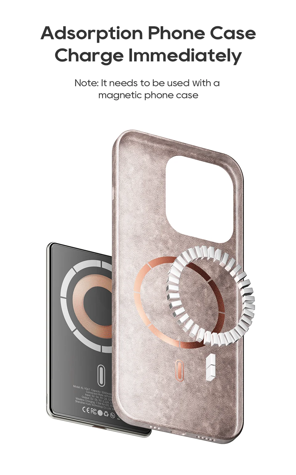 KUULAA Magsafe Power Bank 5000mAh Magnetic Wireless Phone Charger External Battery 20W Fast Charging For iPhone 16 15 PowerBank