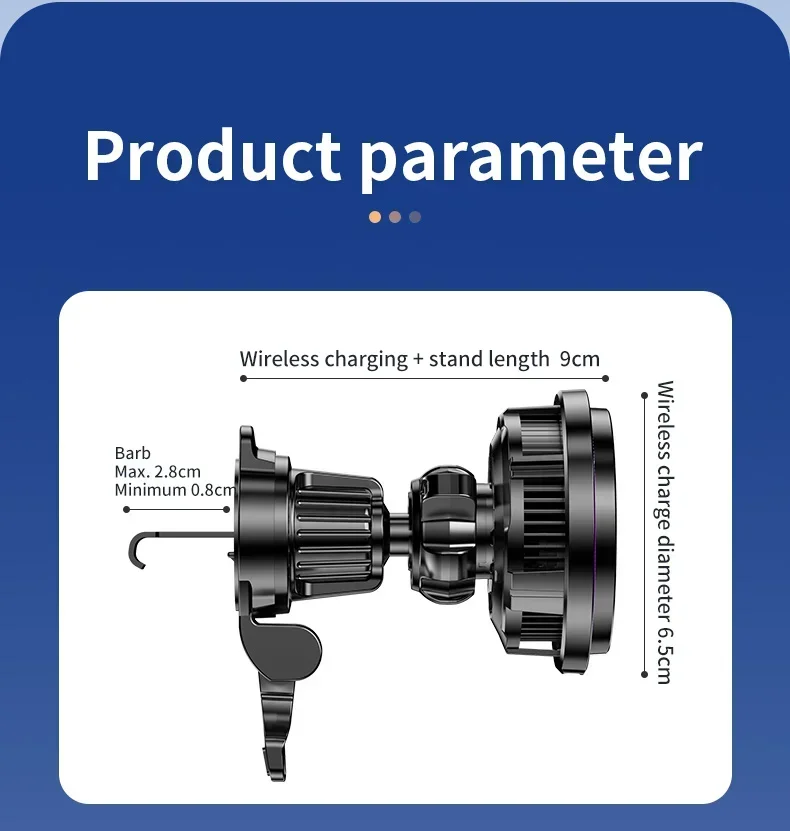 Ice Cooling Magnetic Wireless Car Charger Fast Charging Station for iPhone 16 15 14 13 12 Pro Max MacSafe Car Phone Holder Stand