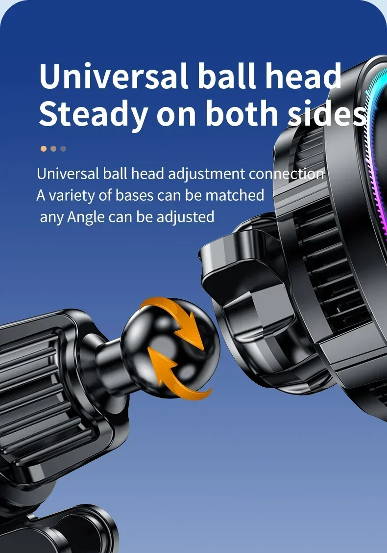 Ice Cooling Magnetic Wireless Car Charger Fast Charging Station for iPhone 16 15 14 13 12 Pro Max MacSafe Car Phone Holder Stand