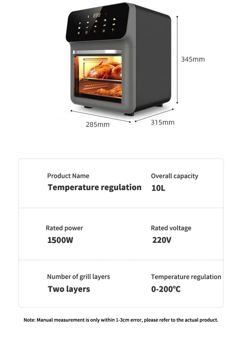 10L Large Capacity Electric Air Fryers Oil-free Automatic Household Kitchen 360°Baking Convection Oven Deep Fryer without Oil 10L Large Capacity Electric Air Fryers Oil-free Automatic Household Kitchen 360°Baking Convection Oven Deep Fryer without Oil
