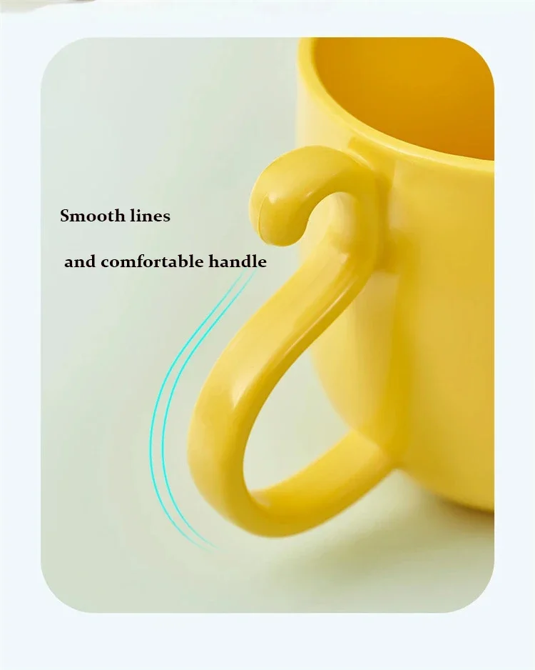 300-400ML Children Milk Coffee Cup With Handle Mug Plastic Water Cup Heat Resistant Cartoon Mouthwash Toothbrush Cup
