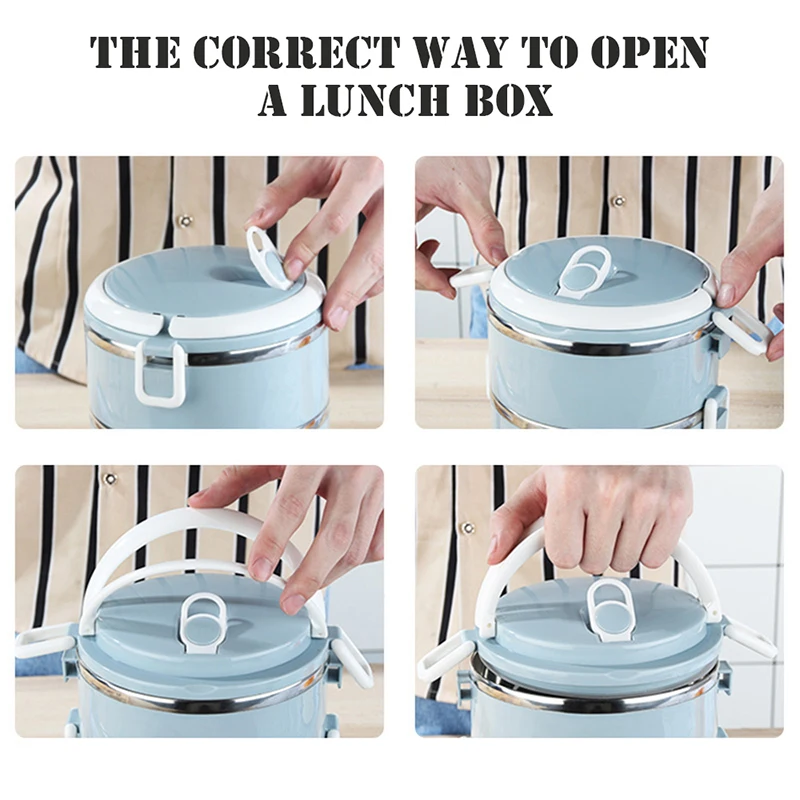 1-4 Layer Food Storage Containers Bento Lunch Box With Handle Insulated Food Container For Work School Camping Box