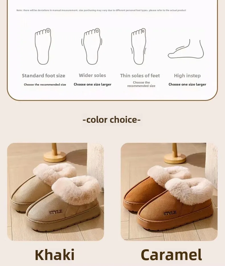 Couple's Luxury Comfortable Warm Fleece Lined Winter Slippers - Elegant, Warm, and Comfortable Thick Sole Indoor