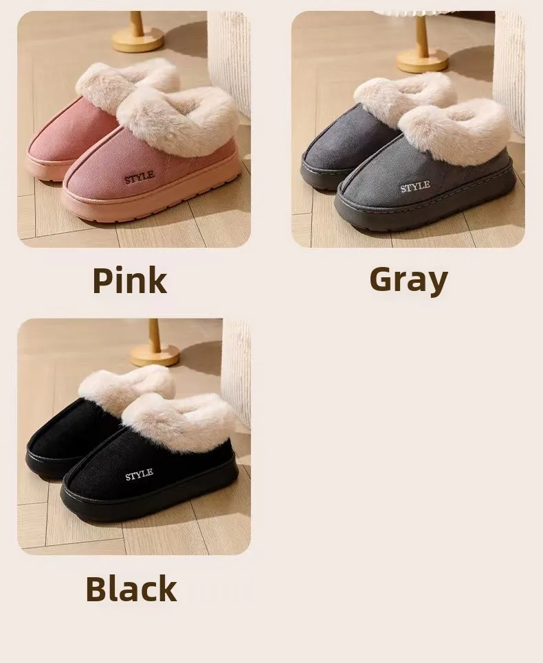 Couple's Luxury Comfortable Warm Fleece Lined Winter Slippers - Elegant, Warm, and Comfortable Thick Sole Indoor