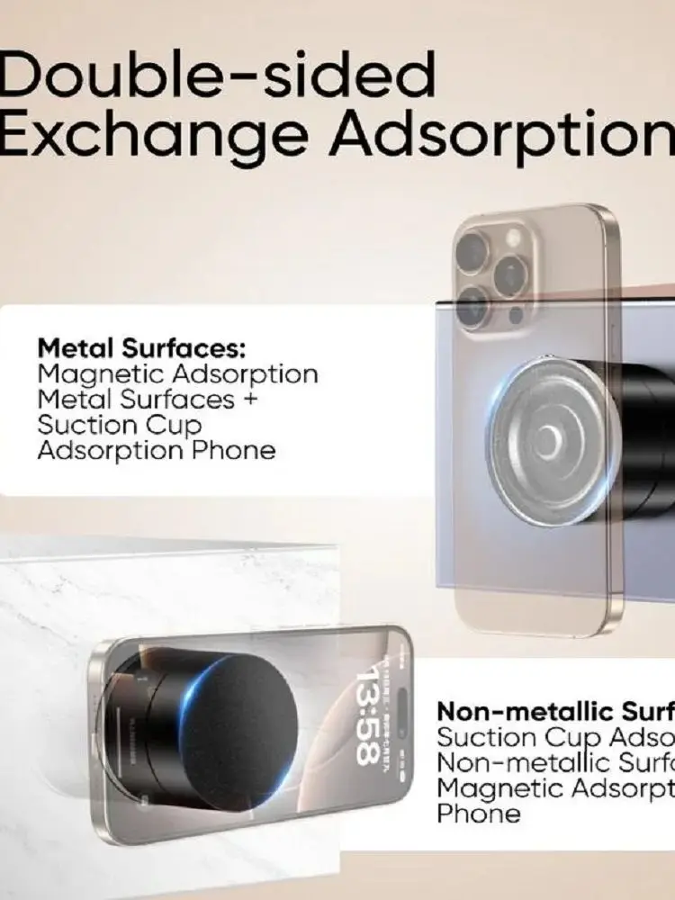 Suction Cup Magnetic Phone Holder Lazy Multi-functional Foldable Storage Holder Vacuum Suction Phone Holder