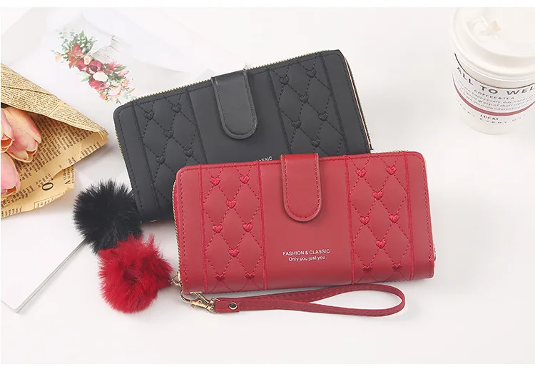 Women Long Wallet Pu Leather Card Holder Large Capacity Hasp Zipper Coin Purse Multi Card Organizer Cell Phone Wristlet Handbag