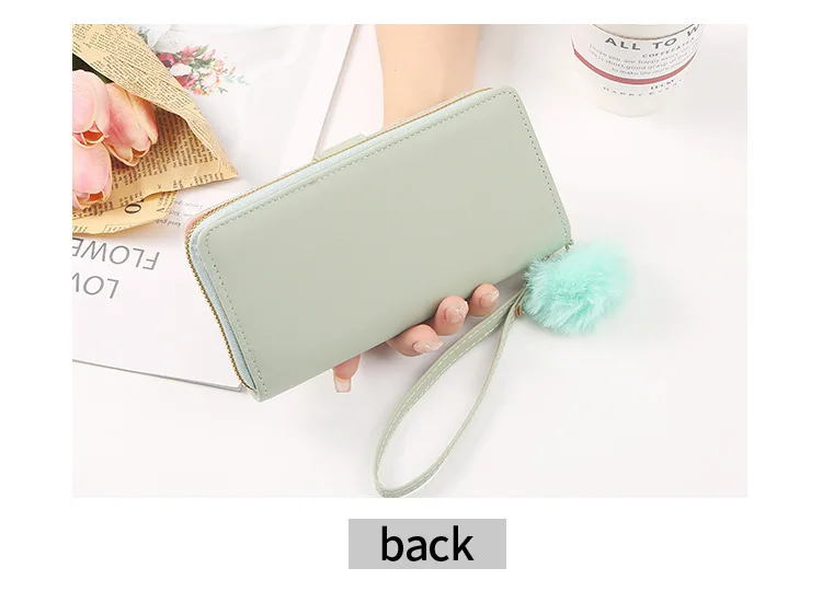 Women Long Wallet Pu Leather Card Holder Large Capacity Hasp Zipper Coin Purse Multi Card Organizer Cell Phone Wristlet Handbag