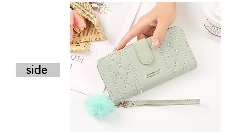 Women Long Wallet Pu Leather Card Holder Large Capacity Hasp Zipper Coin Purse Multi Card Organizer Cell Phone Wristlet Handbag