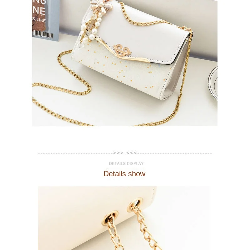 Crossbody women's bag with pendant chain Korean version ins fashion and versatile premium shoulder bag