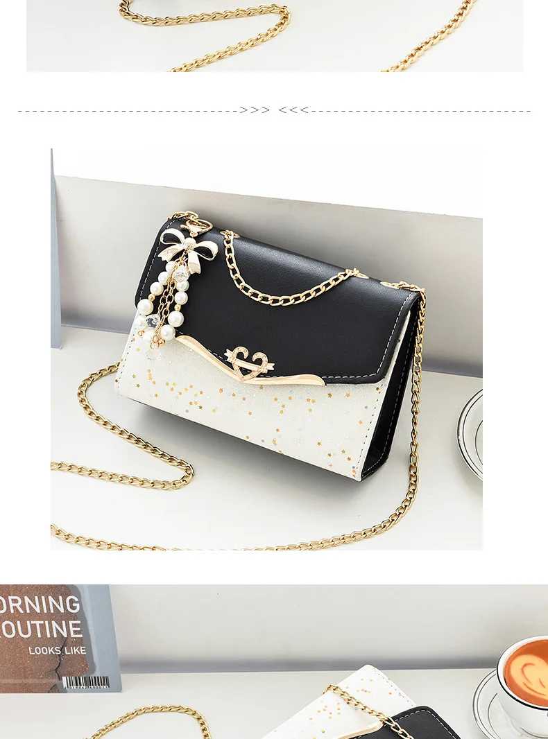 Crossbody women's bag with pendant chain Korean version ins fashion and versatile premium shoulder bag