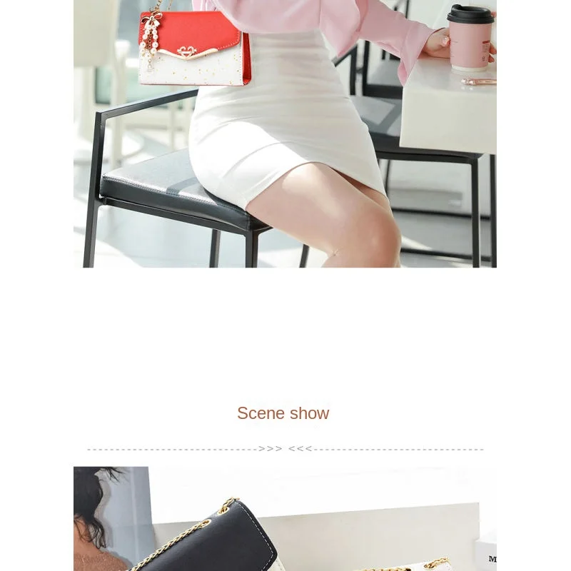 Crossbody women's bag with pendant chain Korean version ins fashion and versatile premium shoulder bag