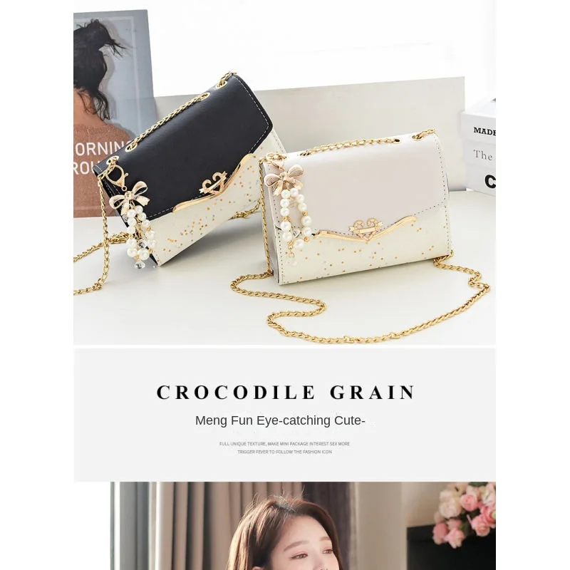 Crossbody women's bag with pendant chain Korean version ins fashion and versatile premium shoulder bag