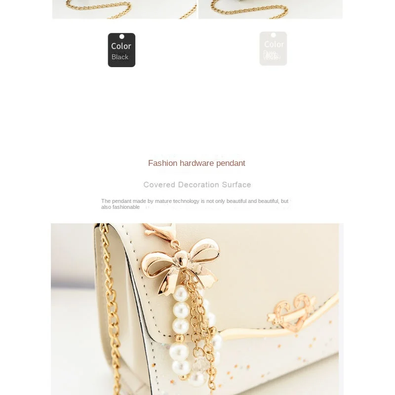 Crossbody women's bag with pendant chain Korean version ins fashion and versatile premium shoulder bag