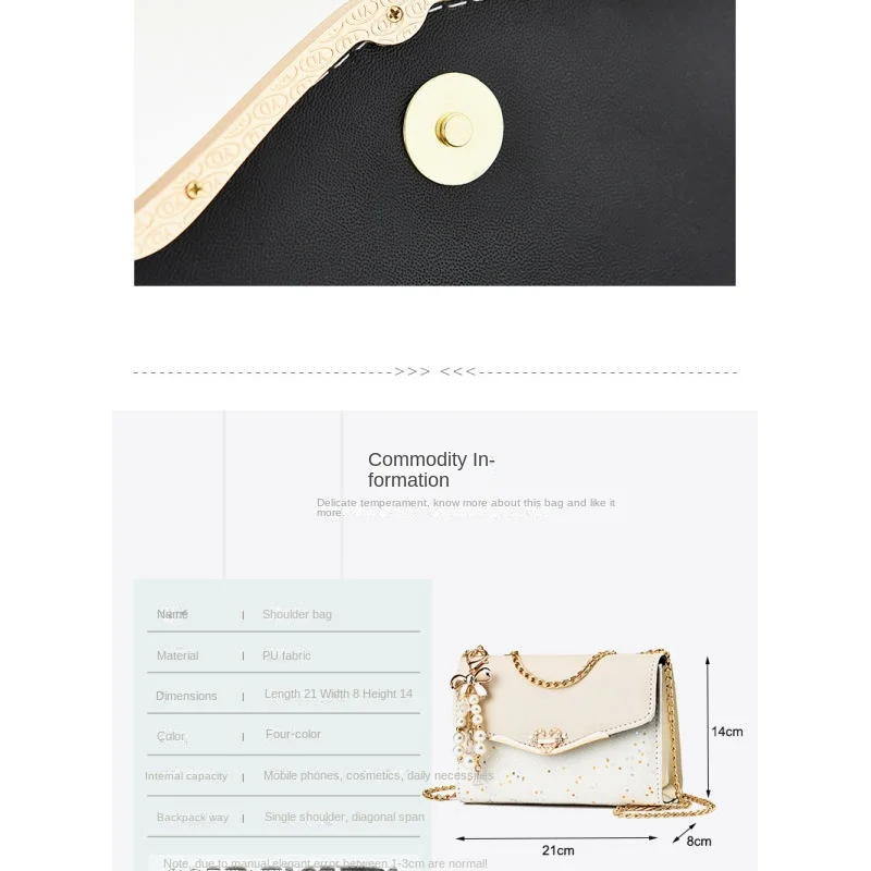 Crossbody women's bag with pendant chain Korean version ins fashion and versatile premium shoulder bag