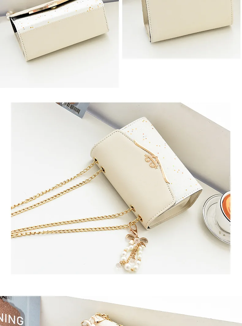 Crossbody women's bag with pendant chain Korean version ins fashion and versatile premium shoulder bag