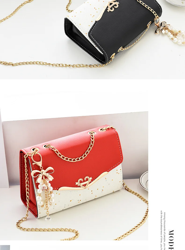 Crossbody women's bag with pendant chain Korean version ins fashion and versatile premium shoulder bag