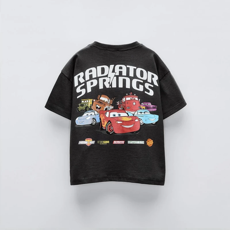 Car Cartoon Tees Tops For Boy Clothing Summer Fashion Children Short Sleeve Clothes Printed Pattern T-shirts Loose Casual Tshirt