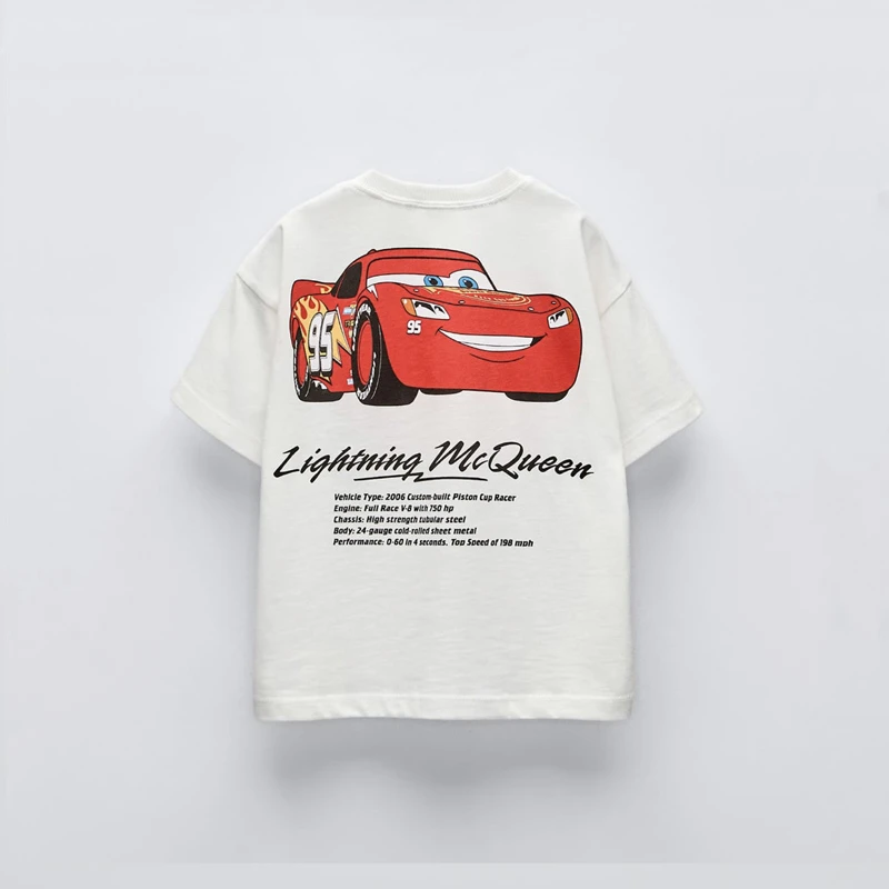 Car Cartoon Tees Tops For Boy Clothing Summer Fashion Children Short Sleeve Clothes Printed Pattern T-shirts Loose Casual Tshirt