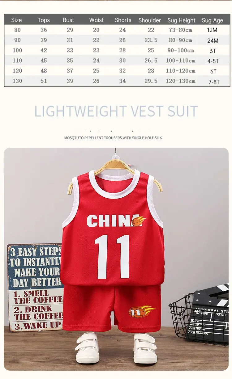 Children's Sets Summer Children Sleeveless T-shirt Shorts Set Quick-drying Outdoor Tank Top Shorts Sets Boys Sport Basketball Tr Children's Sets Summer Children Sleeveless T-shirt Shorts Set Quick-drying Outdoor Tank Top Shorts Sets Boys Sport Basketball Tr