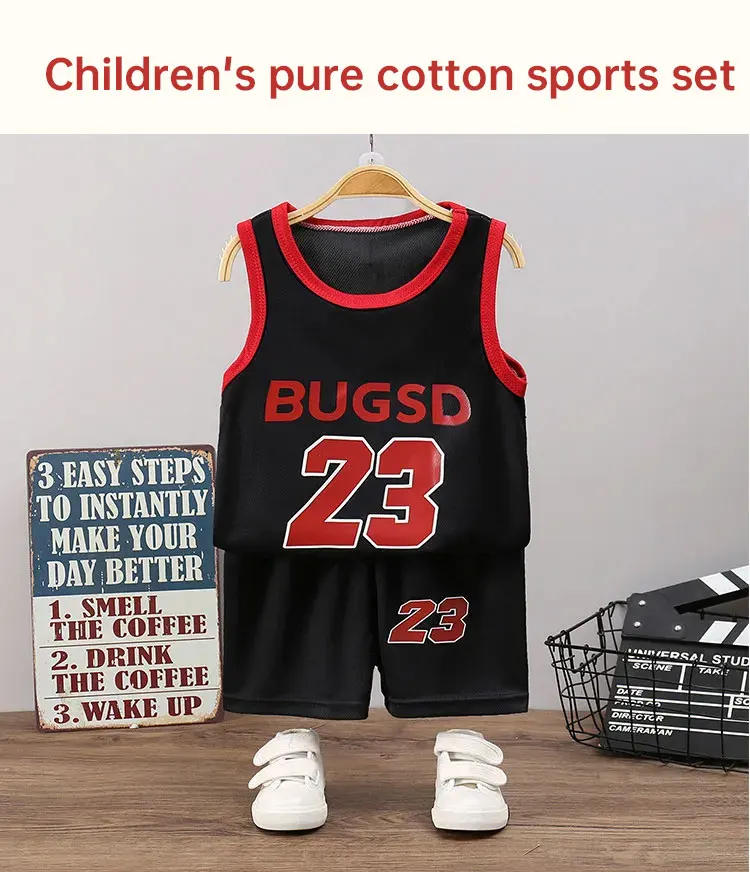 Children's Sets Summer Children Sleeveless T-shirt Shorts Set Quick-drying Outdoor Tank Top Shorts Sets Boys Sport Basketball Tr Children's Sets Summer Children Sleeveless T-shirt Shorts Set Quick-drying Outdoor Tank Top Shorts Sets Boys Sport Basketball Tr