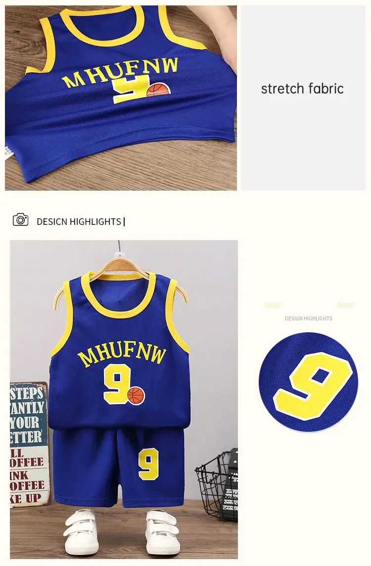 Children's Sets Summer Children Sleeveless T-shirt Shorts Set Quick-drying Outdoor Tank Top Shorts Sets Boys Sport Basketball Tr Children's Sets Summer Children Sleeveless T-shirt Shorts Set Quick-drying Outdoor Tank Top Shorts Sets Boys Sport Basketball Tr
