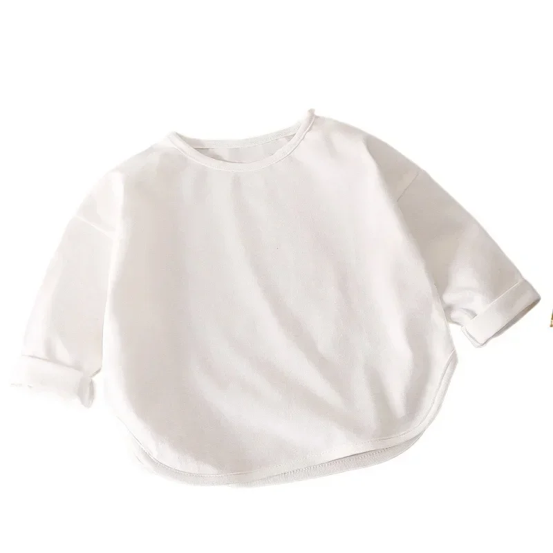 Baby Boys Basic Tee Long Sleeve T-shirts Pure Cotton Baby Girl Tops Kids T-shirt Cotton Spring Tee Shirts Baby Boy Clothes