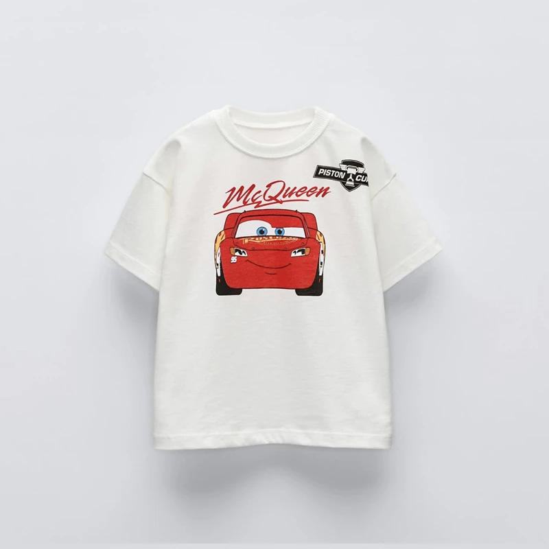 Car Cartoon Tees Tops For Boy Clothing Summer Fashion Children Short Sleeve Clothes Printed Pattern T-shirts Loose Casual Tshirt