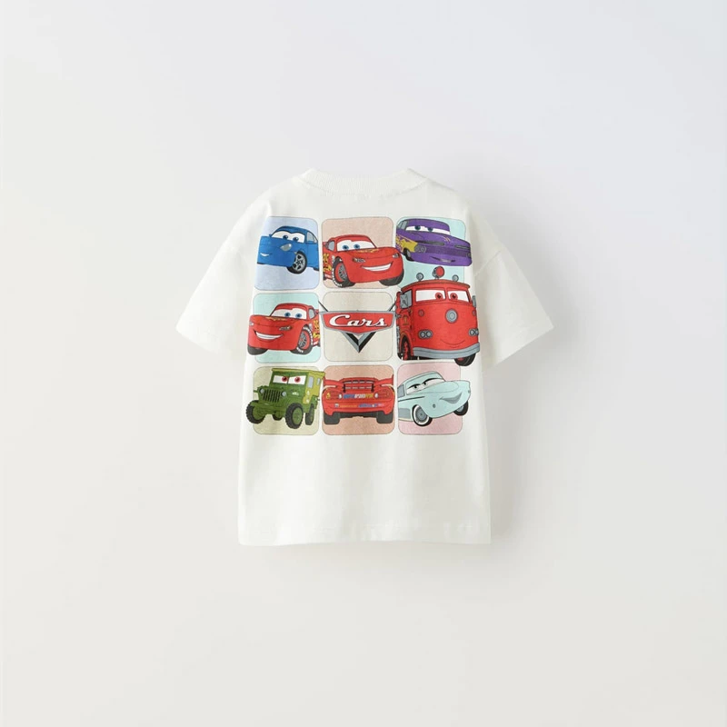 Car Cartoon Tees Tops For Boy Clothing Summer Fashion Children Short Sleeve Clothes Printed Pattern T-shirts Loose Casual Tshirt