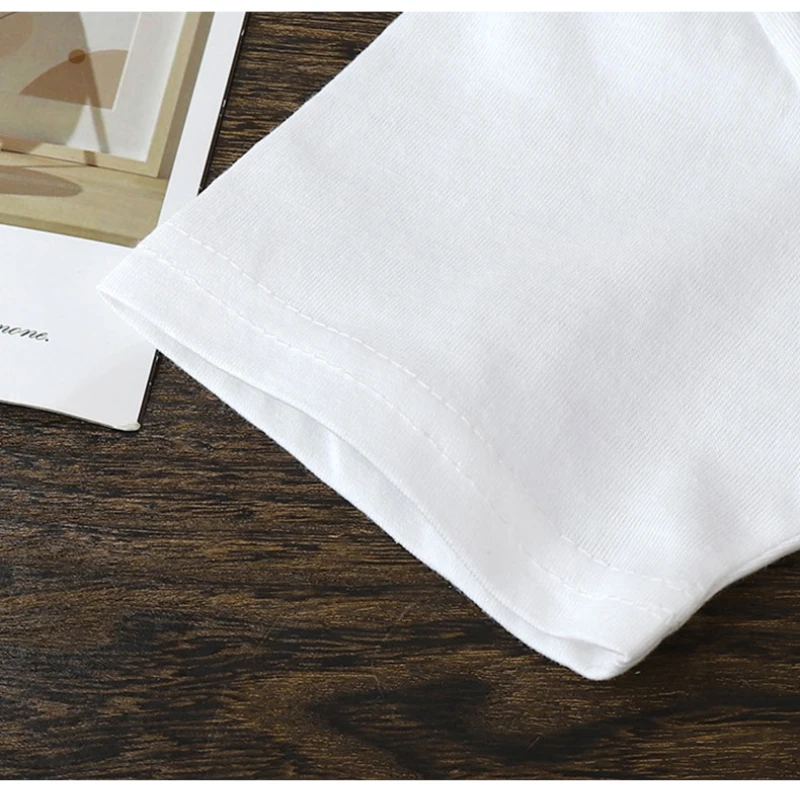 Children's Cotton Short Sleeve White Red Black T-shirt Girls' Summer Baby Clothes Kids Boys' Tops