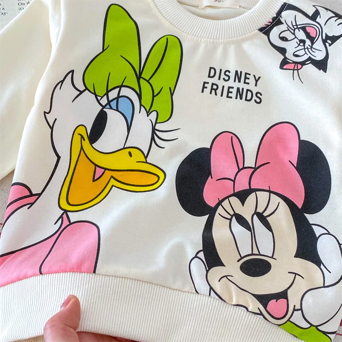 Fashion Cartoon Printed Children Hoodies Crewneck Baby Boys Girls Long Sleeve Tops Loose Disney Kids Clothing Autumn Sweatshirts