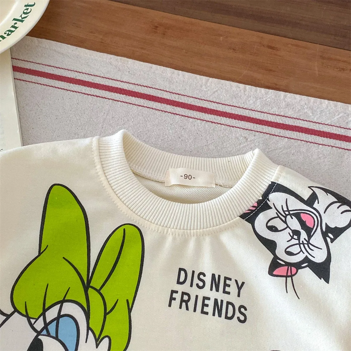Fashion Cartoon Printed Children Hoodies Crewneck Baby Boys Girls Long Sleeve Tops Loose Disney Kids Clothing Autumn Sweatshirts