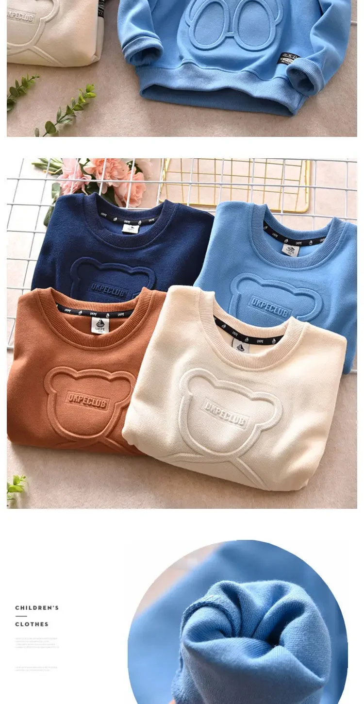 New Spring Autumn Steel Print Bear Sweatshirt Boys Clothes Teenagers Long Sleeve Pullovers Girls Kids Cotton Tops Anime Hoodie New Spring Autumn Steel Print Bear Sweatshirt Boys Clothes Teenagers Long Sleeve Pullovers Girls Kids Cotton Tops Anime Hoodie