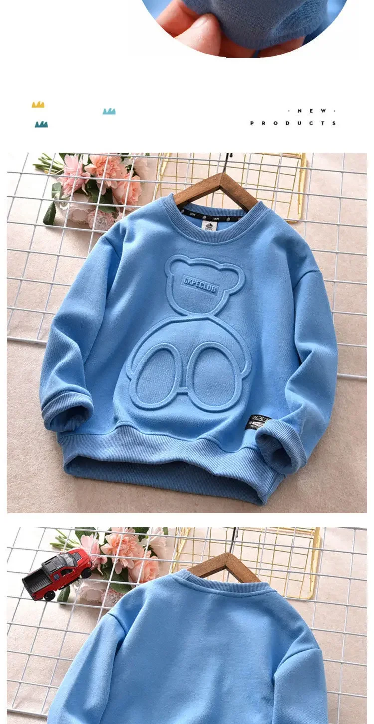 New Spring Autumn Steel Print Bear Sweatshirt Boys Clothes Teenagers Long Sleeve Pullovers Girls Kids Cotton Tops Anime Hoodie New Spring Autumn Steel Print Bear Sweatshirt Boys Clothes Teenagers Long Sleeve Pullovers Girls Kids Cotton Tops Anime Hoodie