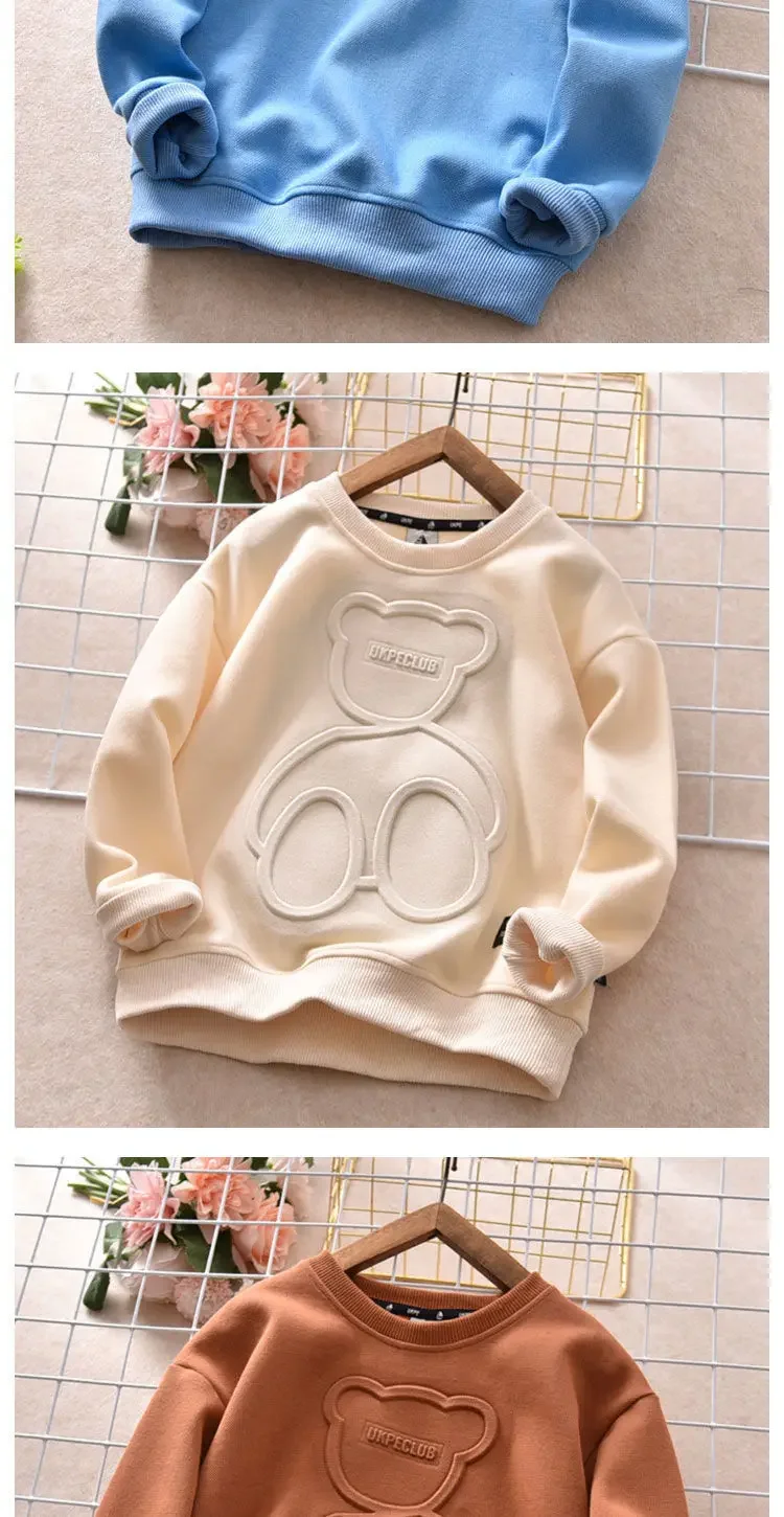 New Spring Autumn Steel Print Bear Sweatshirt Boys Clothes Teenagers Long Sleeve Pullovers Girls Kids Cotton Tops Anime Hoodie New Spring Autumn Steel Print Bear Sweatshirt Boys Clothes Teenagers Long Sleeve Pullovers Girls Kids Cotton Tops Anime Hoodie