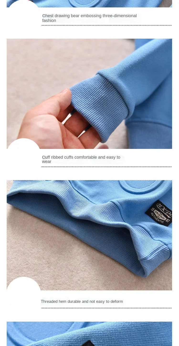 New Spring Autumn Steel Print Bear Sweatshirt Boys Clothes Teenagers Long Sleeve Pullovers Girls Kids Cotton Tops Anime Hoodie New Spring Autumn Steel Print Bear Sweatshirt Boys Clothes Teenagers Long Sleeve Pullovers Girls Kids Cotton Tops Anime Hoodie