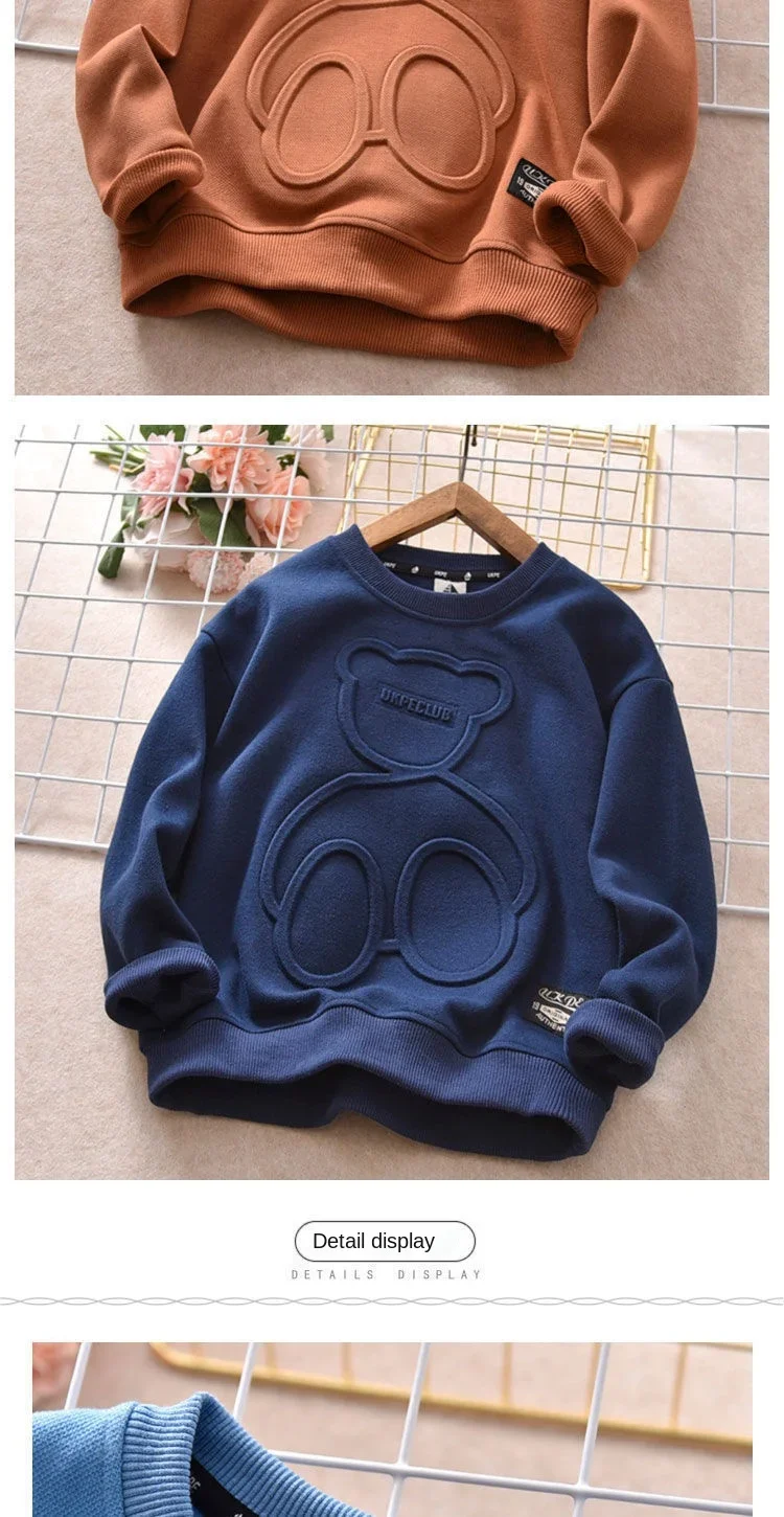New Spring Autumn Steel Print Bear Sweatshirt Boys Clothes Teenagers Long Sleeve Pullovers Girls Kids Cotton Tops Anime Hoodie New Spring Autumn Steel Print Bear Sweatshirt Boys Clothes Teenagers Long Sleeve Pullovers Girls Kids Cotton Tops Anime Hoodie