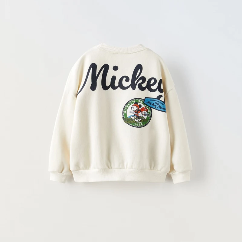 Spring New Mickey Sweatshirt Loose Fashion Long Sleeved Tops O-neck Children Baby Casual Hoodies Boys Clothing Cartoon Sweater