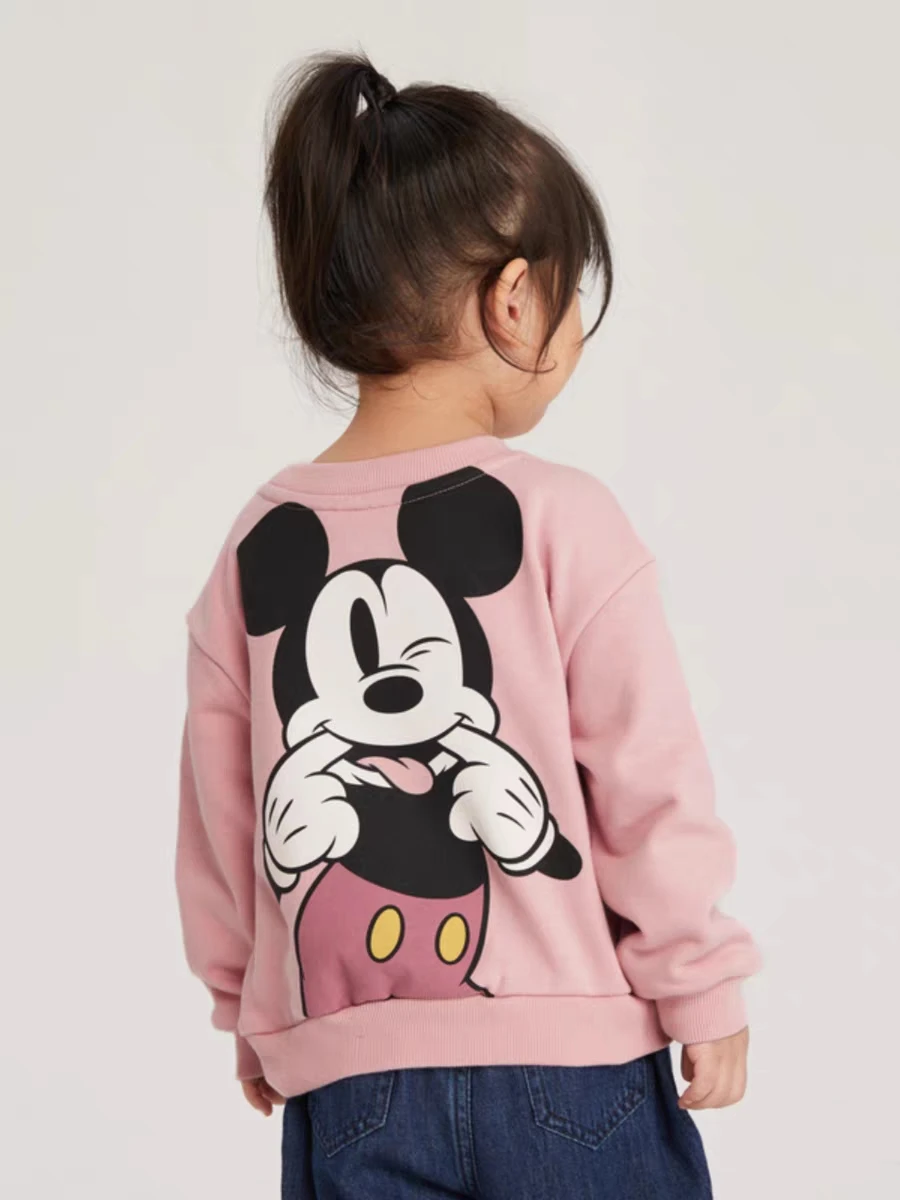 Spring New Mickey Sweatshirt Loose Fashion Long Sleeved Tops O-neck Children Baby Casual Hoodies Boys Clothing Cartoon Sweater