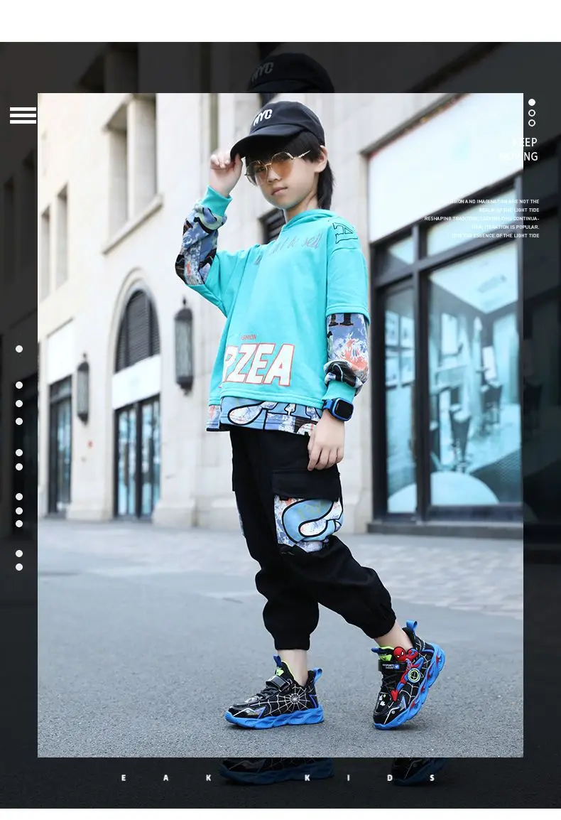 Disney Boys Shoes LED Lights Cartoon Autumn Children's Sports Shoes Leather Non-slip Children's Running Shoes Sneaker Size 25-35