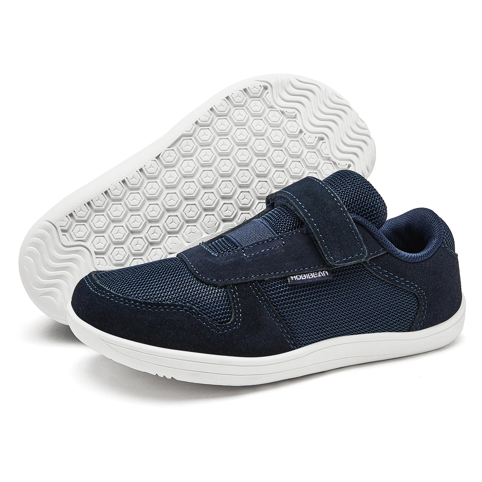 HOBIBEAR Kids Wide Toe Barefoot Shoes Little/Big/Kid Hook Loop Minimalist Sneakers Artificial Leather Mesh Lightweight Shoes HOBIBEAR Kids Wide Toe Barefoot Shoes Little/Big/Kid Hook Loop Minimalist Sneakers Artificial Leather Mesh Lightweight Shoes