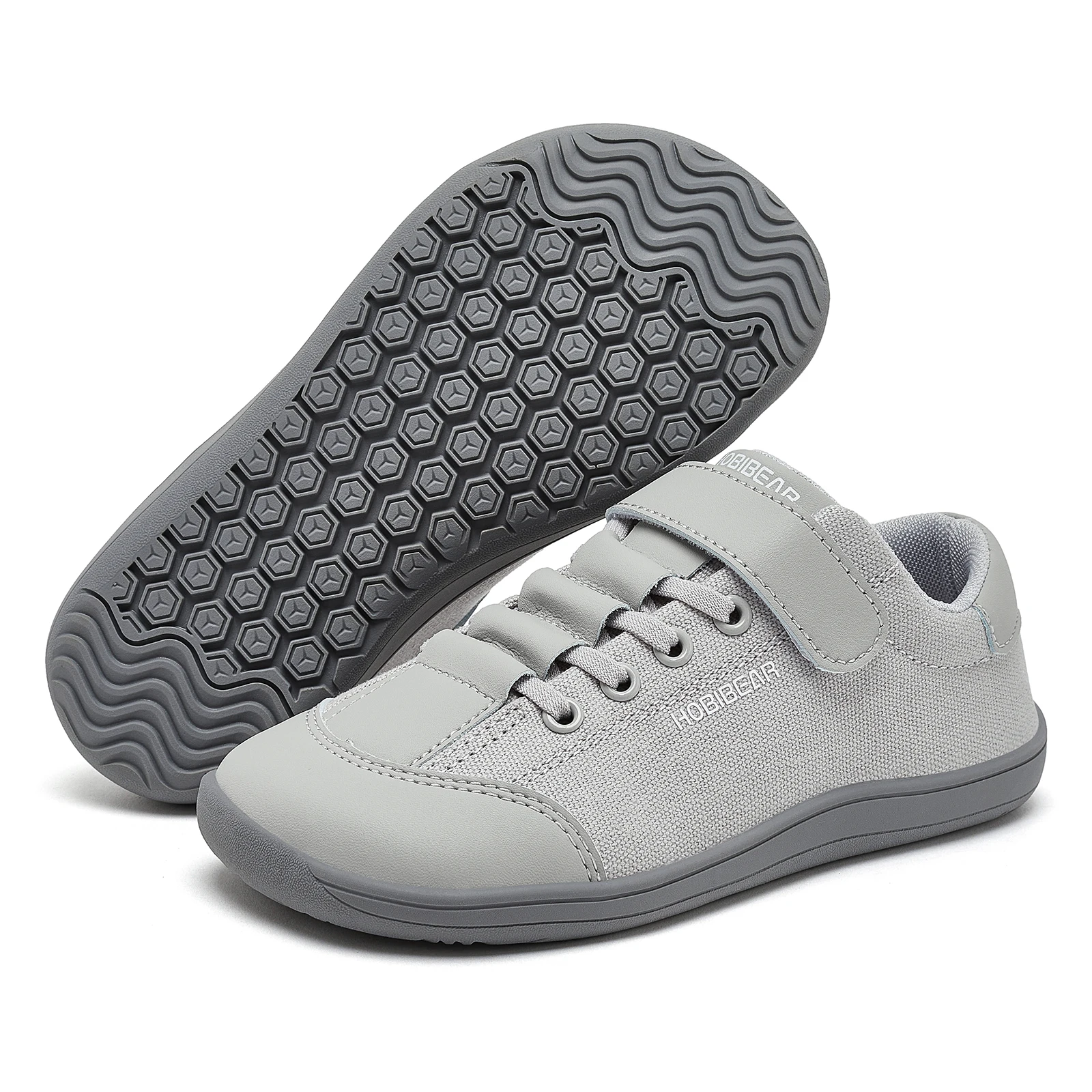 HOBIBEAR Boys Girls Barefoot Shoes Kids Wide Toe Minimalist Sneakers Lightweight Hook Loop Artificial Leather Fabric Shoes HOBIBEAR Boys Girls Barefoot Shoes Kids Wide Toe Minimalist Sneakers Lightweight Hook Loop Artificial Leather Fabric Shoes