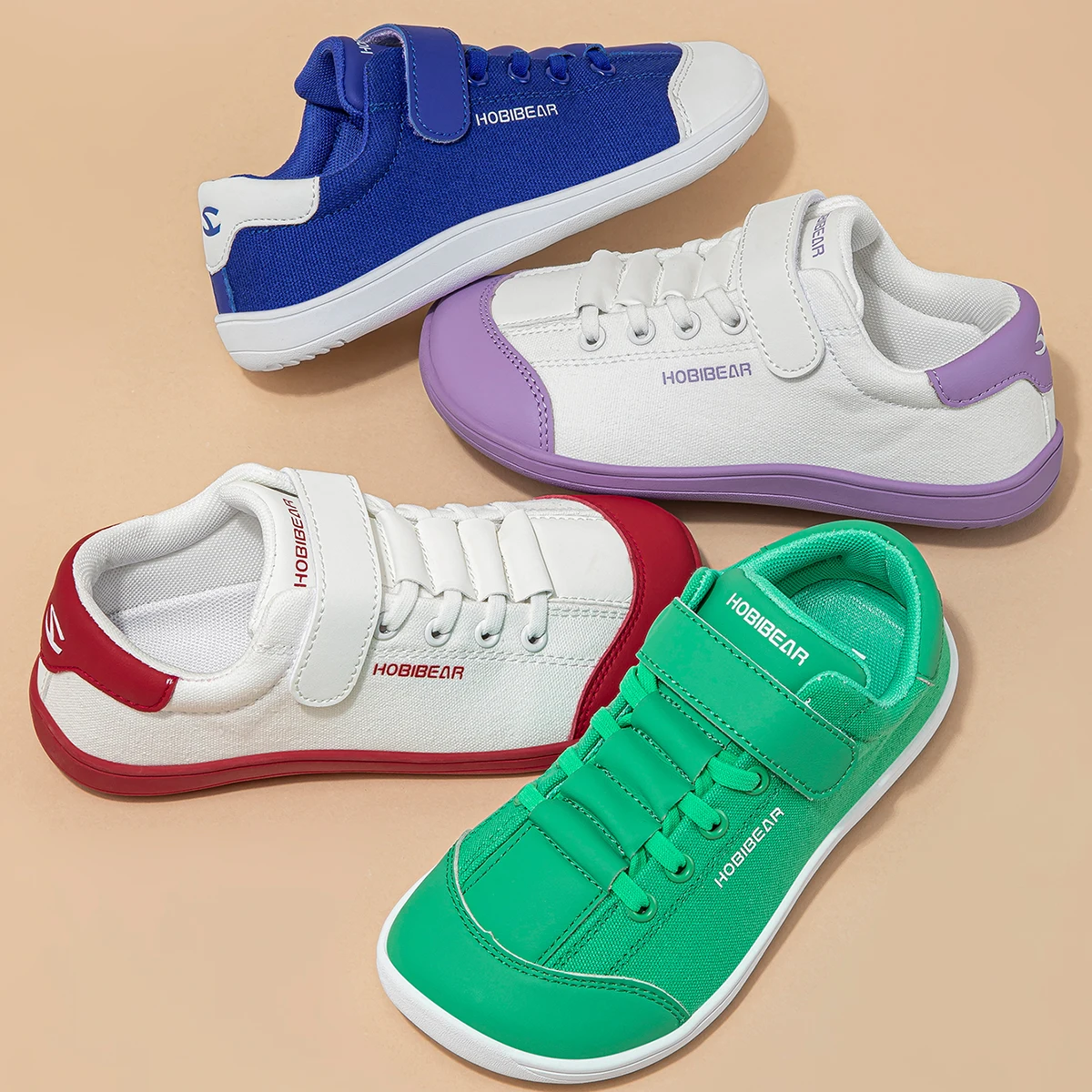 HOBIBEAR Boys Girls Barefoot Shoes Kids Wide Toe Minimalist Sneakers Lightweight Hook Loop Artificial Leather Fabric Shoes HOBIBEAR Boys Girls Barefoot Shoes Kids Wide Toe Minimalist Sneakers Lightweight Hook Loop Artificial Leather Fabric Shoes