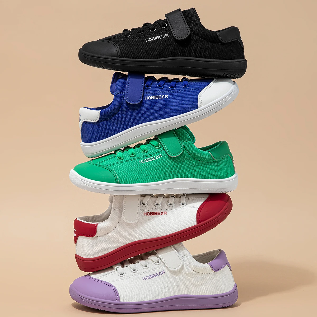 HOBIBEAR Boys Girls Barefoot Shoes Kids Wide Toe Minimalist Sneakers Lightweight Hook Loop Artificial Leather Fabric Shoes HOBIBEAR Boys Girls Barefoot Shoes Kids Wide Toe Minimalist Sneakers Lightweight Hook Loop Artificial Leather Fabric Shoes