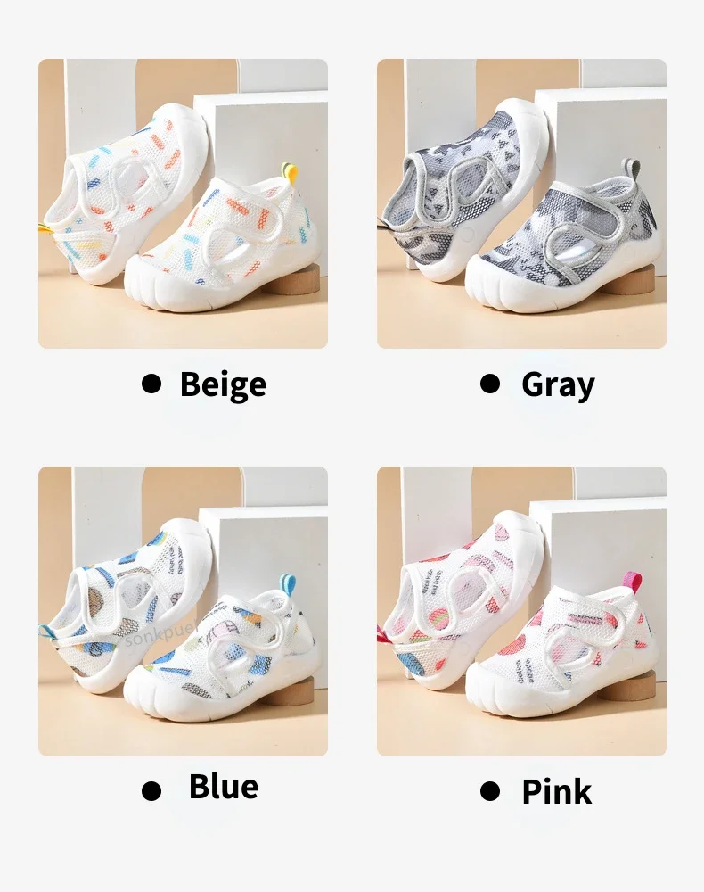 Summer Breathable Air Mesh Kids Sandals 1-4T Baby Unisex Casual Shoes Anti-slip Soft Sole First Walkers Infant Lightweight Shoes