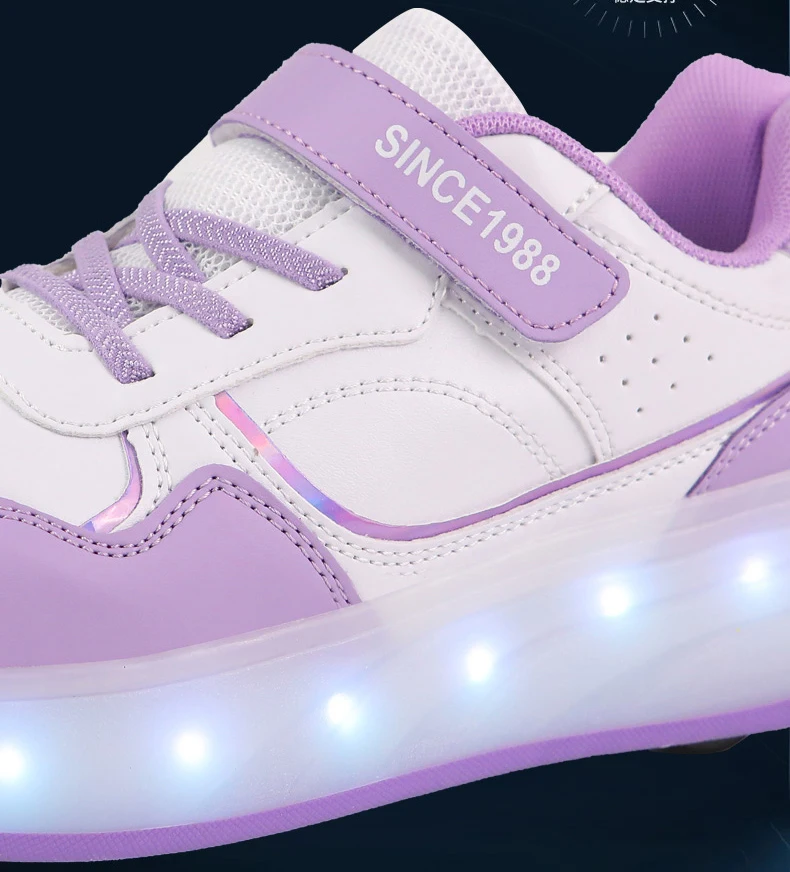 Roller Skate Shoes Kids Boys Girls Flashing Light 4 Wheel Roller Shoes Led Light Luminous Sneakers Outdoor Casual Shoes Children