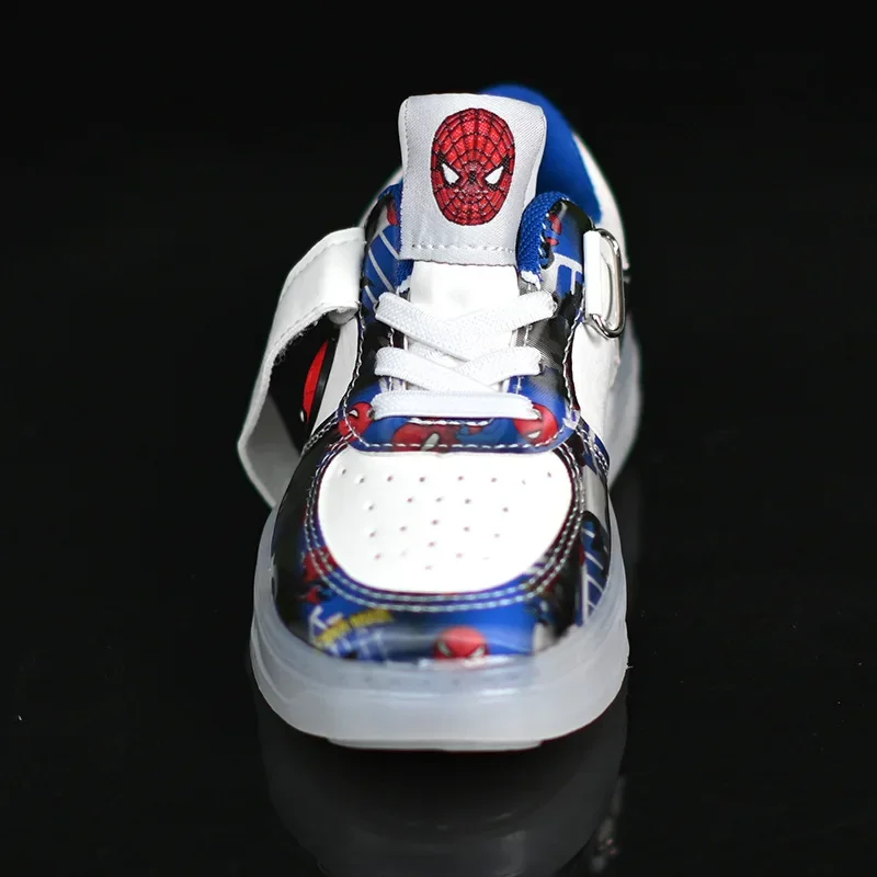 Disney Led Light Shoes for Kids Fashion Cartoon Spiderman Boys Sneakers Girls Casual Shoes Breathable Kids Sport Shoes